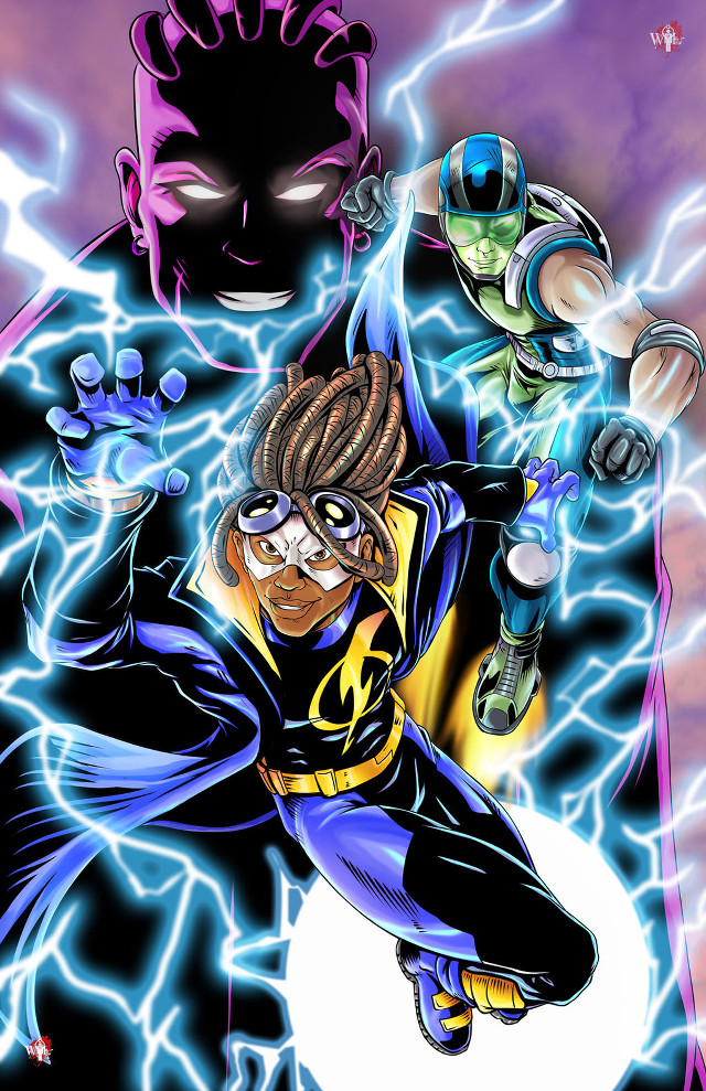 Afrofuturism comiccover maleenergy lightning magiccircle free wallpaper - medium preview image