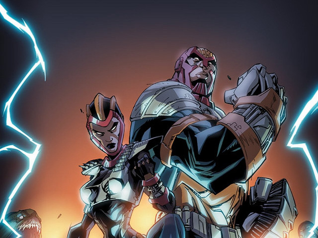 Cartoon two men lightning black #2 free wallpaper - medium preview image