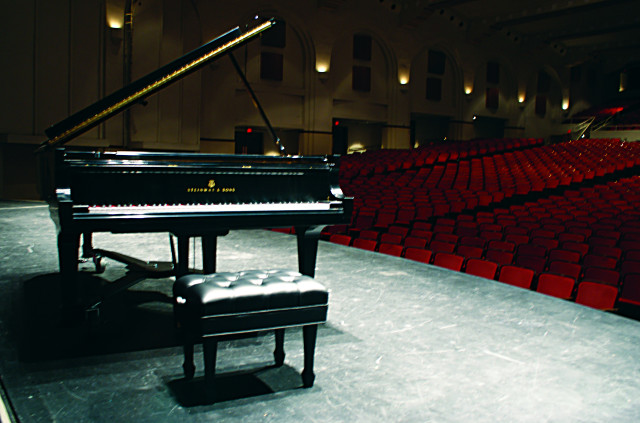 Piano stool auditorium red seats free wallpaper - medium preview image