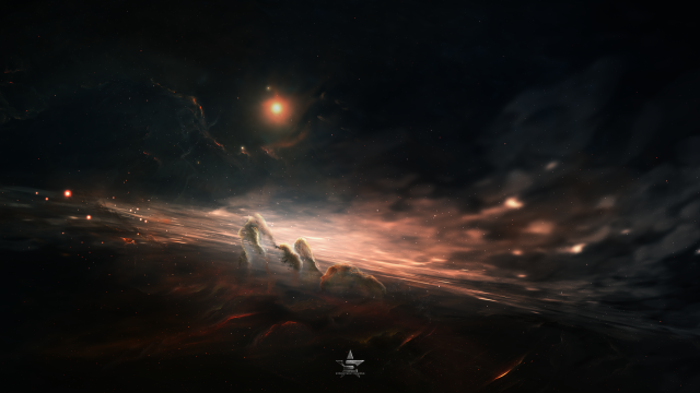 Space scene black background white free wallpaper - medium preview image