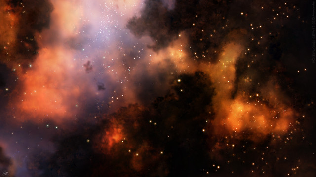 Large cluster stars bright orange free wallpaper - medium preview image