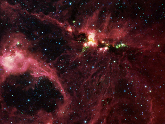 Large star cluster bright green #3 free wallpaper - medium preview image