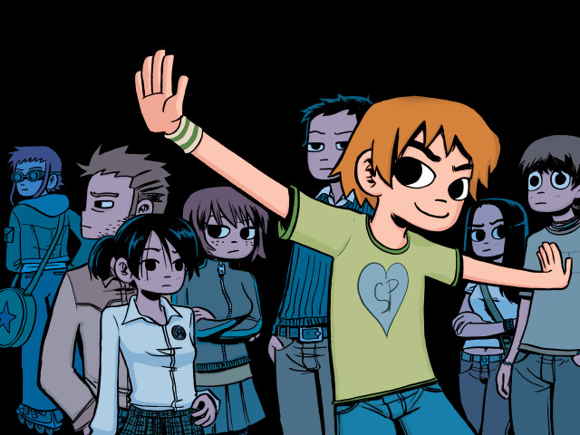 Cartoon boy arms up group free wallpaper - medium preview image