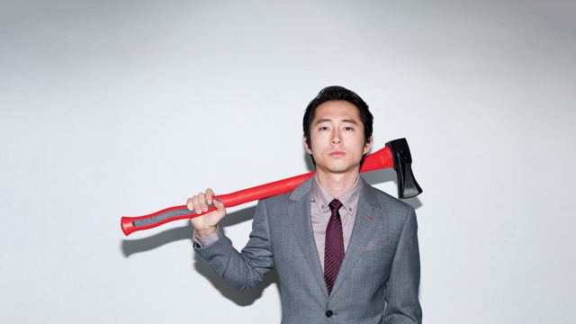 Man suit holding hammer red free wallpaper - medium preview image