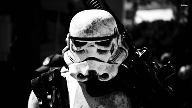 Stormtrooper gun helmet blackwhite starwars free wallpaper - medium preview image