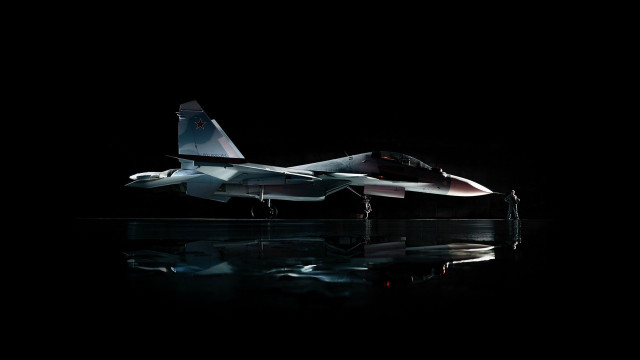 Fighter jet runway night person free wallpaper - medium preview image