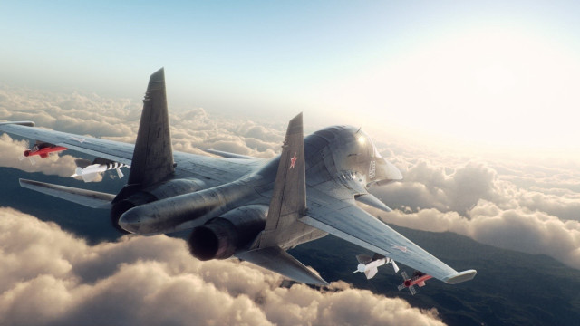 Fighter jet sky clouds mountains #2 free wallpaper - medium preview image