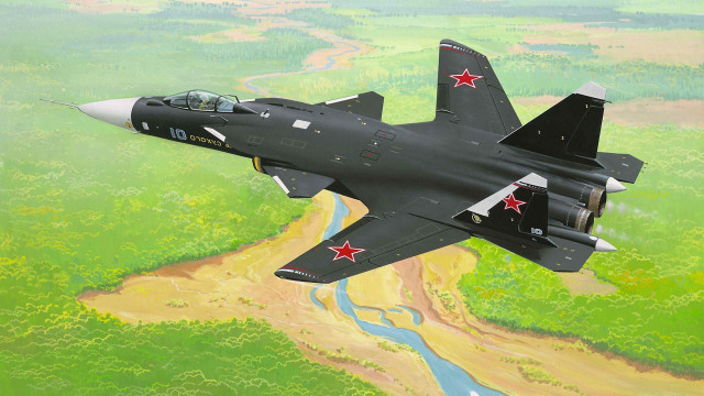 Fighter jet lush green field free wallpaper - medium preview image