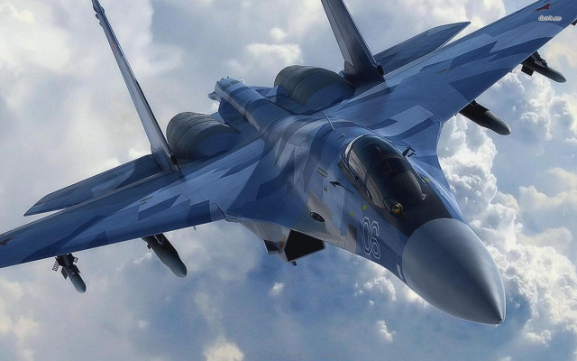 Fighter jet cloudy sky landing #8 free wallpaper - medium preview image