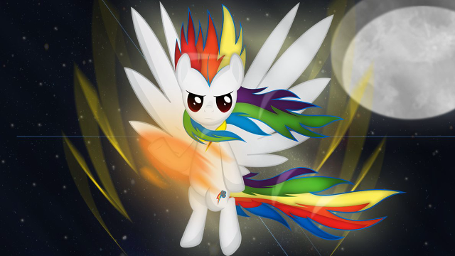 Rainbow pony flying sky full free wallpaper - medium preview image