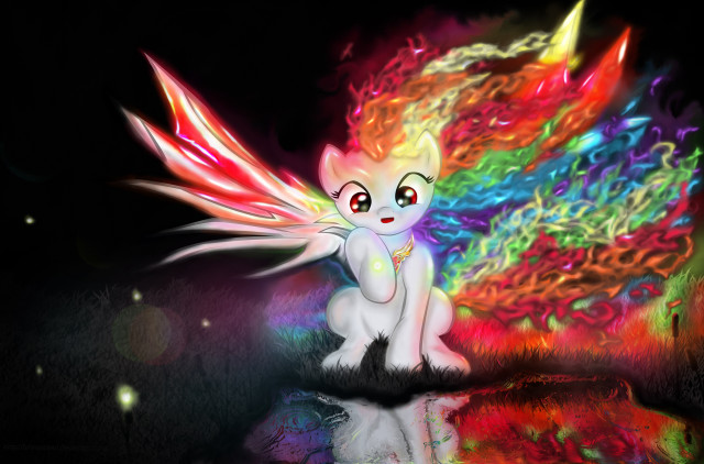 Rainbow colored pony rock rainbow free wallpaper - medium preview image