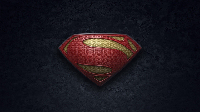 Superman logo black background red free wallpaper - medium preview image