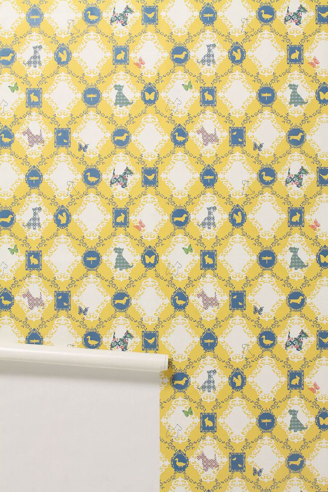 Yellow blue pattern white frame free wallpaper - medium preview image