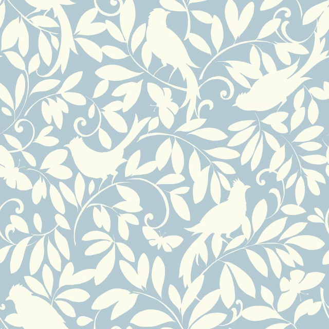 Blue white wallpaper bird leaves free wallpaper - medium preview image