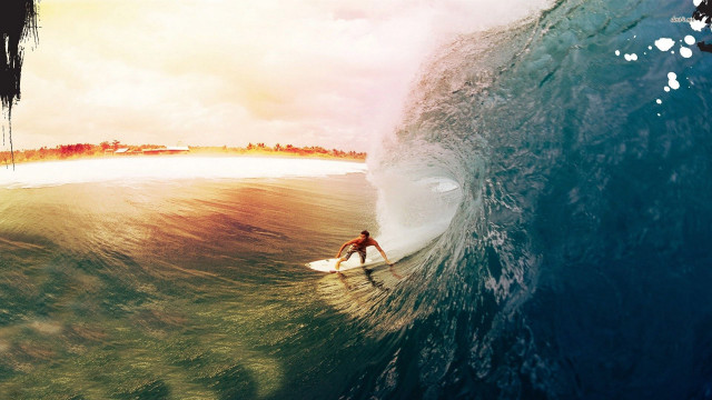 Man riding wave surfboard ocean #42 free wallpaper - medium preview image