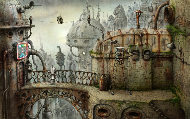 Bridge castle clock sign painting free wallpaper - medium preview image