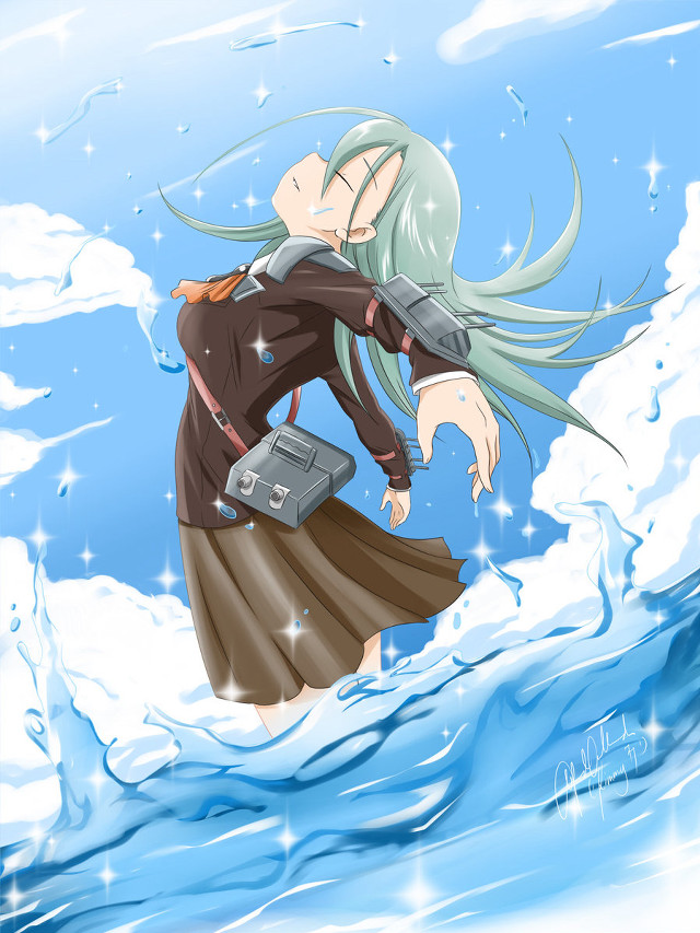 Woman long hair suitcase wave free wallpaper - medium preview image