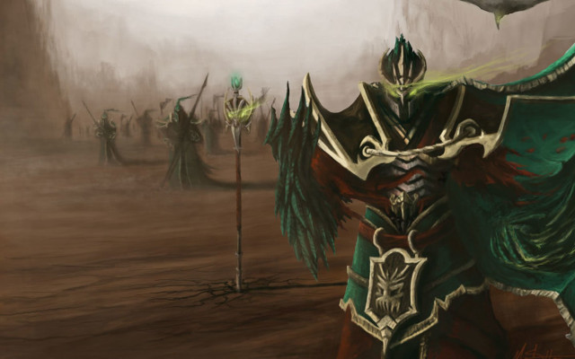 Man green outfit sword demon free wallpaper - medium preview image