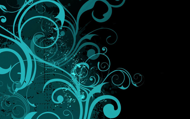 Blue black background swirls bubbles #3 free wallpaper - medium preview image