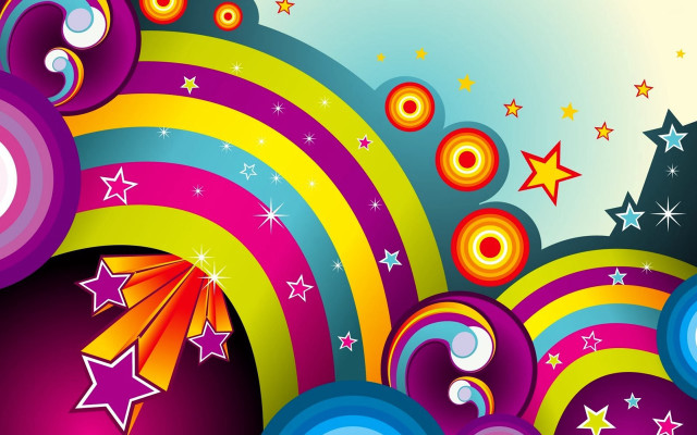 Colorful background stars circles rainbow #2 free wallpaper - medium preview image