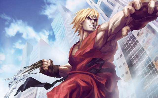 Man red dress sword city free wallpaper - medium preview image