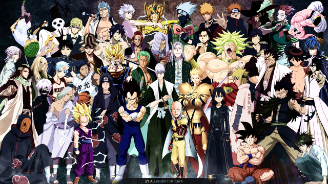 Anime characters dark background skull free wallpaper - medium preview image