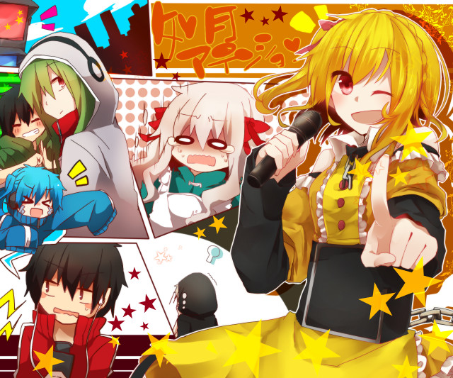 Anime characters microphone star wall free wallpaper - medium preview image
