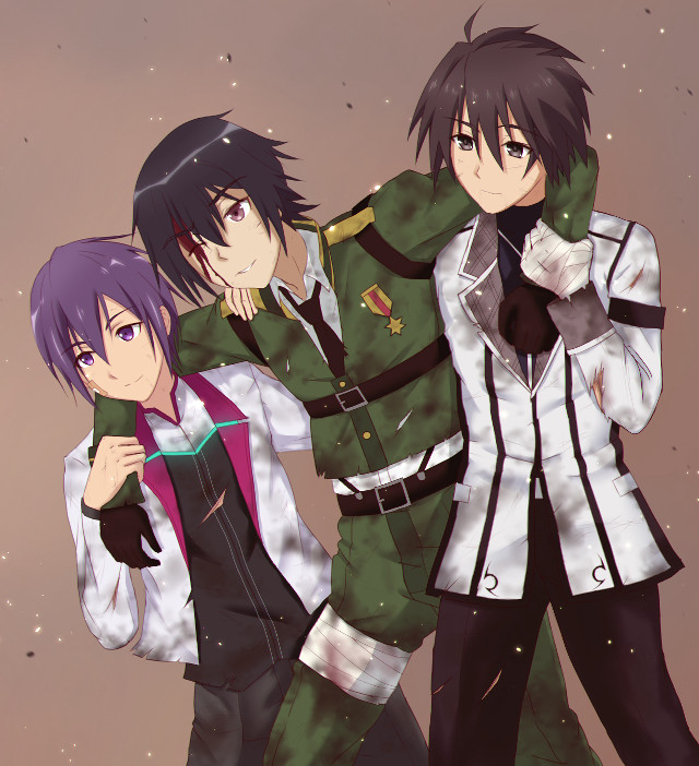 Anime characters sky stars snowflakes free wallpaper - medium preview image