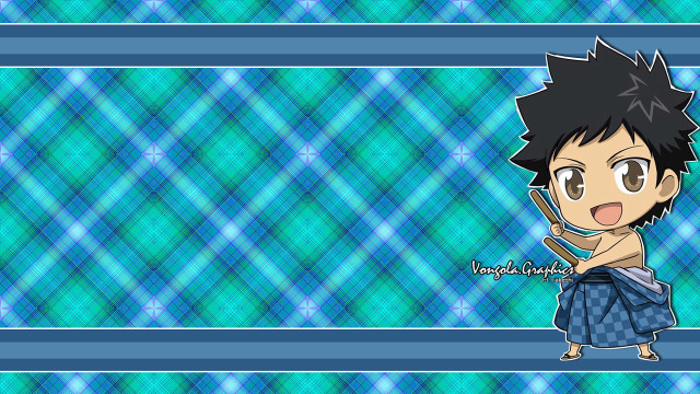 Cartoon boy blue dress tennis free wallpaper - medium preview image