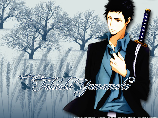 Man sword snowy forest cherryblossoms free wallpaper - medium preview image