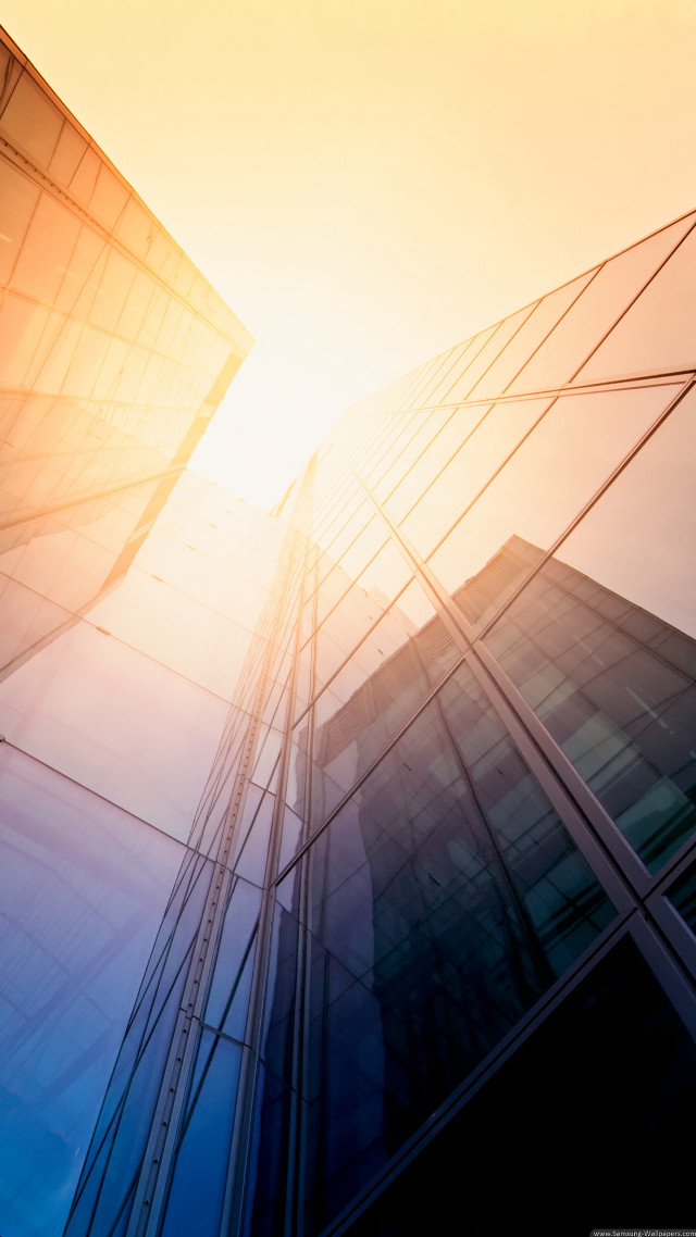 Tall building windows sunlight shining free wallpaper - medium preview image