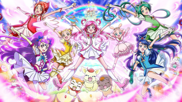 Anime girls rainbow holography poster free wallpaper - medium preview image