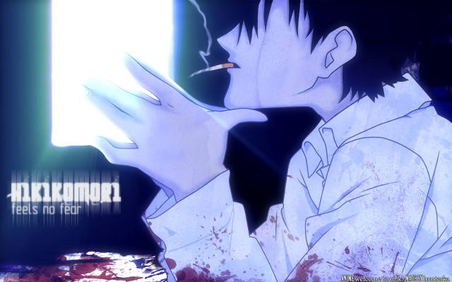 Man smoking blood hands white free wallpaper - medium preview image