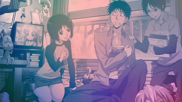 Couple bench tv window cat free wallpaper - medium preview image