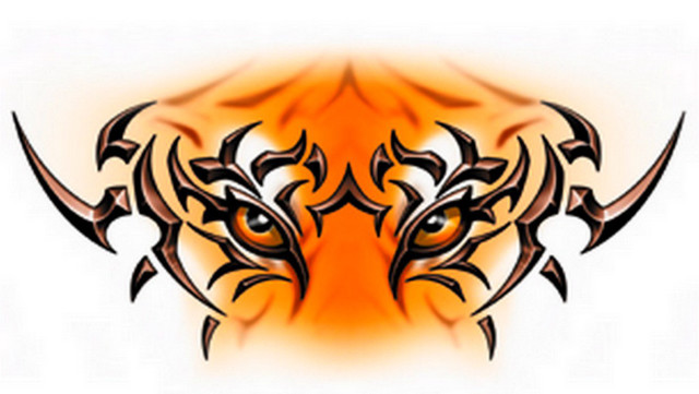 Tattoo design orange black face free wallpaper - medium preview image