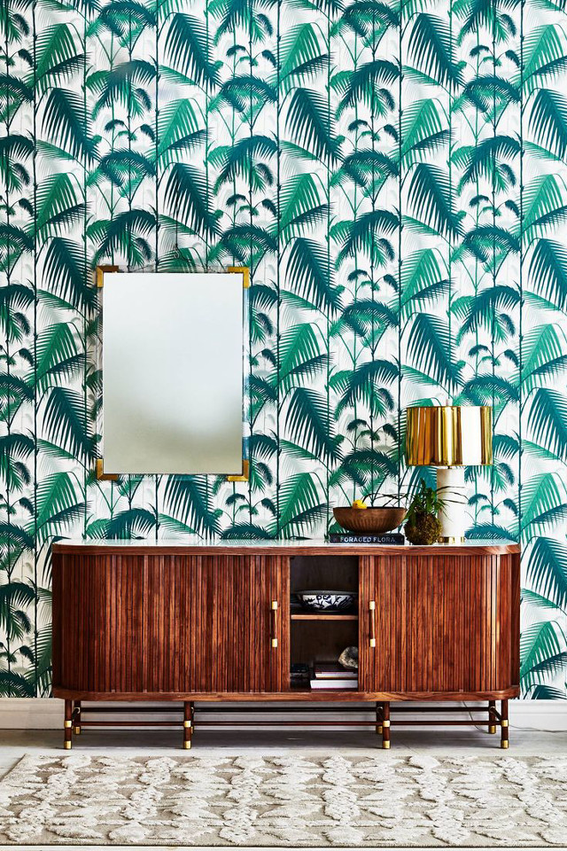 Room large mirror palm leaves free wallpaper - medium preview image