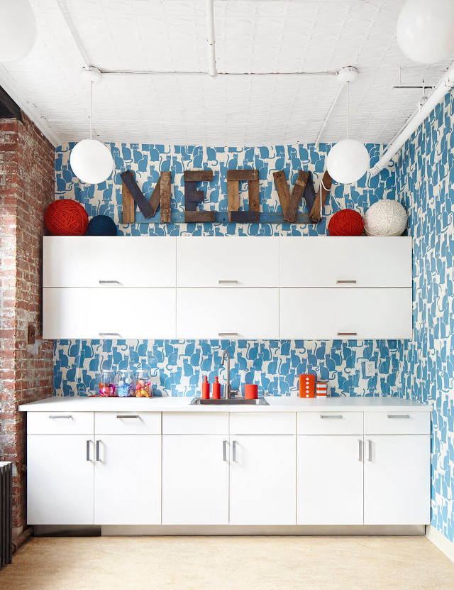 Kitchen blue white wallpaper sign free wallpaper - medium preview image