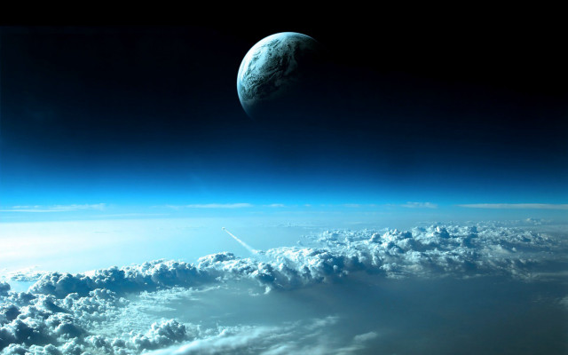 Earth view space shuttle clouds #4 free wallpaper - medium preview image