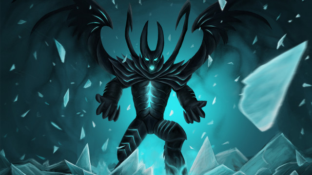 Demonic creature ice cave glowing free wallpaper - medium preview image