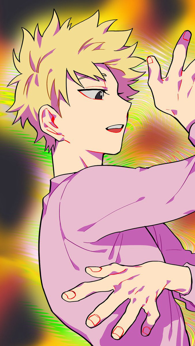 Blonde man pink shirt drawing free wallpaper - medium preview image
