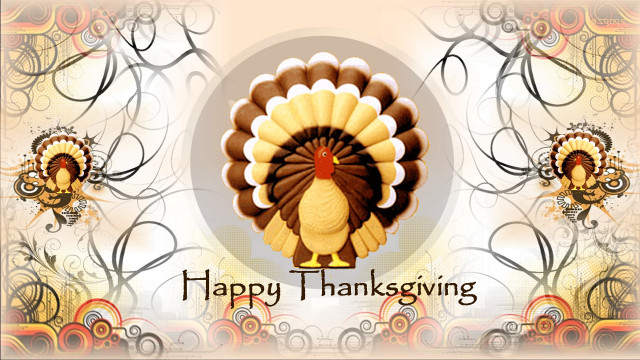 Happy thanksgiving turkey message side free wallpaper - medium preview image
