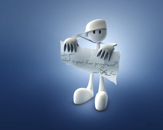 White cartoon character holding paper free wallpaper - medium preview image