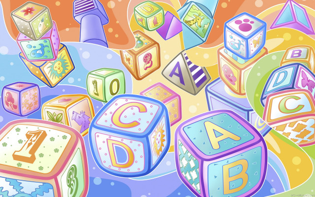 Colorful blocks numbers table bubbles free wallpaper - medium preview image