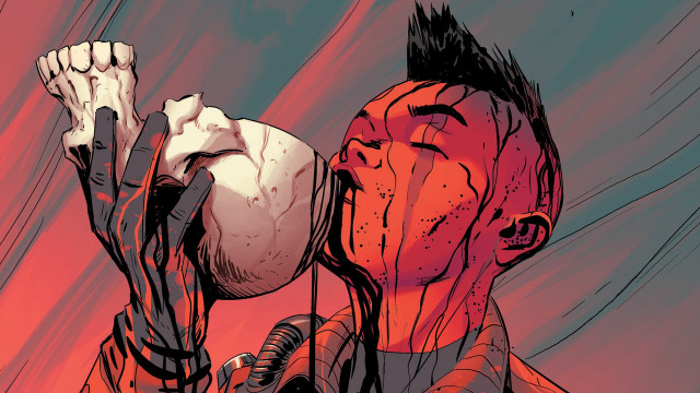 Bloody man face hand injury free wallpaper - medium preview image