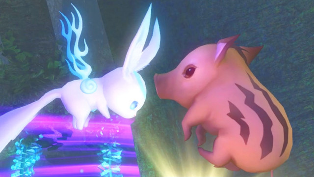 Animated animals forest nighttime lights free wallpaper - medium preview image