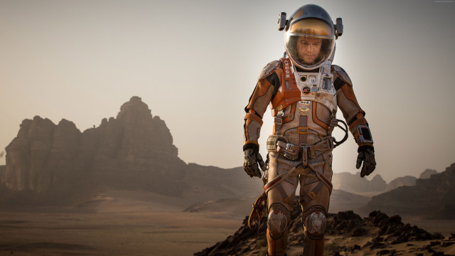 Space suit man desert mountains free wallpaper - medium preview image