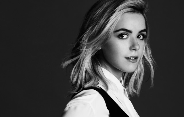 Blonde woman white shirt black free wallpaper - medium preview image