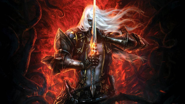 Man armor sword flame background #3 free wallpaper - medium preview image