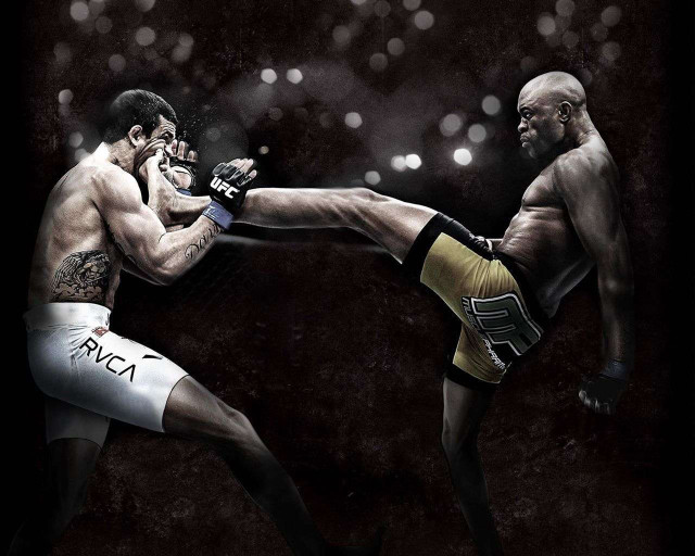 Boxing ring kick fight men free wallpaper - medium preview image