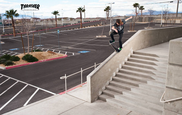 Skateboarder palmstreet outdoor sky wall free wallpaper - medium preview image